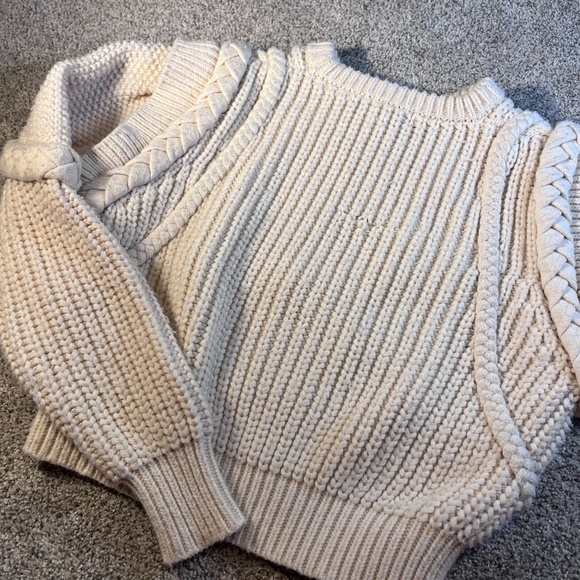 Ronny Kobo Cream Chunky Cable Knit Sweater XS - Picture 3 of 8